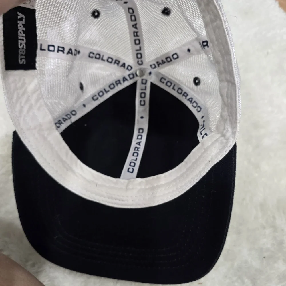 Colorado Mountain Trucker Hat Mesh Snapback Cap Black‎ White ST8SUPPLY